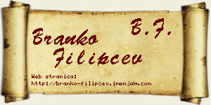 Branko Filipčev vizit kartica